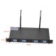 D2 Professional 4-Channel UHF Wireless Conference Microphone System 6.35mm & XLR Outputs Dual Antenna with Rack-Mount Receiver 4 Desktop Mics D2 Professional 4-Channel UHF Wireless Conference Microphone System 6.35mm & XLR Outputs Dual Antenna with Rack-Mount Receiver 4 Desktop Mics