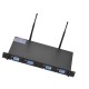 D2 Professional 4-Channel UHF Wireless Conference Microphone System 6.35mm & XLR Outputs Dual Antenna with Rack-Mount Receiver 4 Desktop Mics D2 Professional 4-Channel UHF Wireless Conference Microphone System 6.35mm & XLR Outputs Dual Antenna with Rack-Mount Receiver 4 Desktop Mics