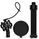 Mini Desktop Microphone Tripod Stand with Shock Mount Mic Holder Pop Filter for Studio Recording Online Broadcasting Chatting Singing Meeting Mini Desktop Microphone Tripod Stand with Shock Mount Mic Holder Pop Filter for Studio Recording Online Broadcasting Chatting Singing Meeting