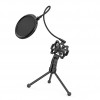 Mini Desktop Microphone Tripod Stand with Shock Mount Mic Holder Pop Filter for Studio Recording Online Broadcasting Chatting Singing Meeting