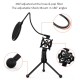 Mini Desktop Microphone Tripod Stand with Shock Mount Mic Holder Pop Filter for Studio Recording Online Broadcasting Chatting Singing Meeting Mini Desktop Microphone Tripod Stand with Shock Mount Mic Holder Pop Filter for Studio Recording Online Broadcasting Chatting Singing Meeting