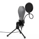 Mini Desktop Microphone Tripod Stand with Shock Mount Mic Holder Pop Filter for Studio Recording Online Broadcasting Chatting Singing Meeting Mini Desktop Microphone Tripod Stand with Shock Mount Mic Holder Pop Filter for Studio Recording Online Broadcasting Chatting Singing Meeting
