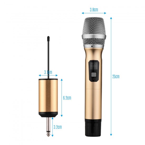 Portable UHF Wireless Microphone Mic System with 1 Receiver and 2 Handheld Microphones for Karaoke Business Meeting Speech Live Performance Tour Guiding Portable UHF Wireless Microphone Mic System with 1 Receiver and 2 Handheld Microphones for Karaoke Business Meeting Speech Live Performance Tour Guiding