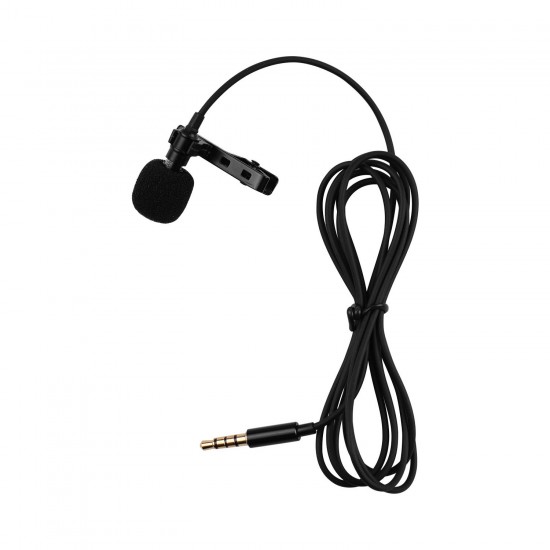 Professional Clip-On Microphone 3.5mm Audio Plug for Smartphones Comes with 2 Meters Extension Wire Professional Clip-On Microphone 3.5mm Audio Plug for Smartphones Comes with 2 Meters Extension Wire
