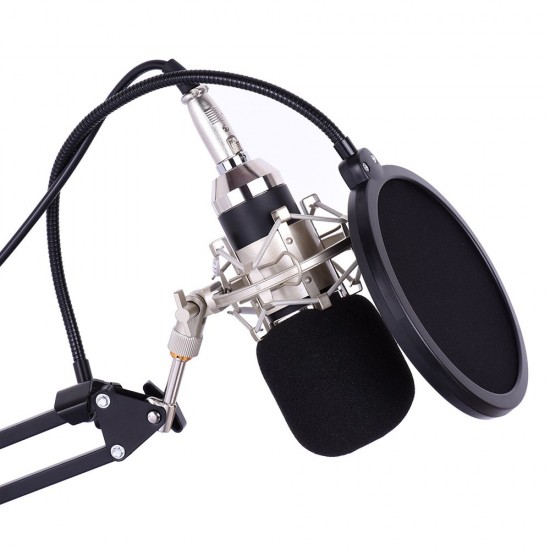 Professional Studio Broadcasting Recording Condenser Microphone Mic Kit Set 3.5mm with Shock Mount Adjustable Suspension Scissor Arm Stand Mounting Clamp Pop Filter Mic Clip Professional Studio Broadcasting Recording Condenser Microphone Mic Kit Set 3.5mm with Shock Mount Adjustable Suspension Scissor Arm Stand Mounting Clamp Pop Filter Mic Clip