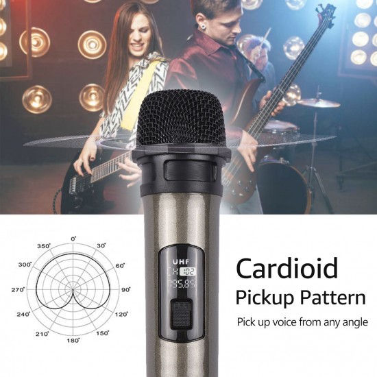 Handheld Wireless Microphone VHF Dynamic Mic with Portable Mini Receiver 6.35mm Plug Compatible with Speaker Karaoke System Home Theater System Amplifier Sound Card Mixer for Karaoke Speech Meeting Stage Performance Handheld Wireless Microphone VHF Dynamic Mic with Portable Mini Receiver 6.35mm Plug Compatible with Speaker Karaoke System Home Theater System Amplifier Sound Card Mixer for Karaoke Speech Meeting Stage Performance