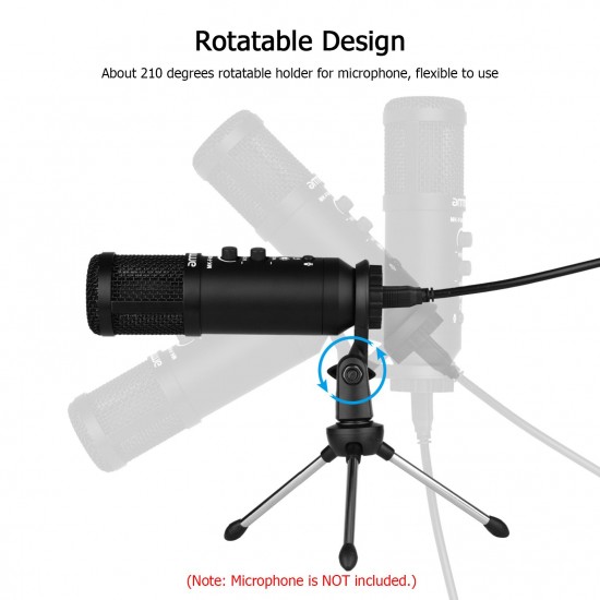 Foldable Desktop Microphone Tripod Stand 5/8 Inch Threaded Mount Portable Microphone Desktop Support Rotatable Mic Holder for Live Stream Conferences Lectures Meetings Foldable Desktop Microphone Tripod Stand 5/8 Inch Threaded Mount Portable Microphone Desktop Support Rotatable Mic Holder for Live Stream Conferences Lectures Meetings