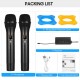 Portable UHF Microphone Set with Dual Handheld Microphones Rechargeable Receiver Frequency Modulation Plug-and-Play Dynamic Microphone Suitable for Home Entertainment Speech Live Streaming Video Recording Portable UHF Microphone Set with Dual Handheld Microphones Rechargeable Receiver Frequency Modulation Plug-and-Play Dynamic Microphone Suitable for Home Entertainment Speech Live Streaming Video Recording