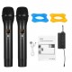 Portable UHF Microphone Set with Dual Handheld Microphones Rechargeable Receiver Frequency Modulation Plug-and-Play Dynamic Microphone Suitable for Home Entertainment Speech Live Streaming Video Recording Portable UHF Microphone Set with Dual Handheld Microphones Rechargeable Receiver Frequency Modulation Plug-and-Play Dynamic Microphone Suitable for Home Entertainment Speech Live Streaming Video Recording