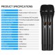 Portable UHF Microphone Set with Dual Handheld Microphones Rechargeable Receiver Frequency Modulation Plug-and-Play Dynamic Microphone Suitable for Home Entertainment Speech Live Streaming Video Recording Portable UHF Microphone Set with Dual Handheld Microphones Rechargeable Receiver Frequency Modulation Plug-and-Play Dynamic Microphone Suitable for Home Entertainment Speech Live Streaming Video Recording