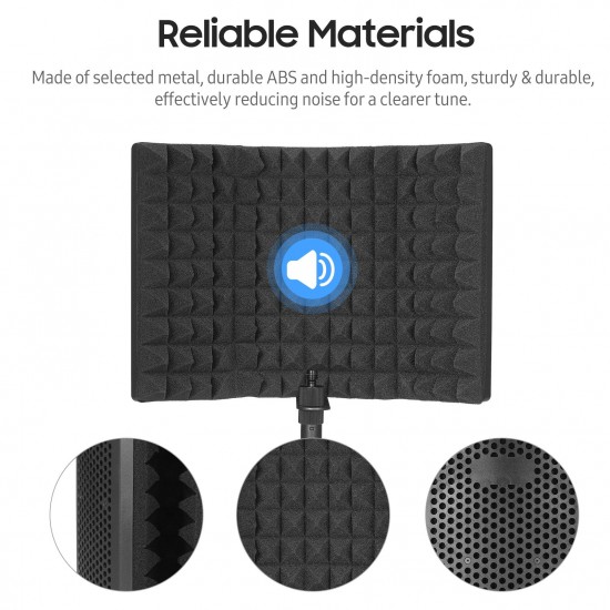 Microphone Isolation Screen with High-Density Absorbing Sponge 3-Panel Foldable Windshield Mini Wind Screen Board Sound Insulation Cover for Recording Studio Sound Absorbing Recording Equipment with Tripod Pop Filter Microphone Stand Microphone Isolation Screen with High-Density Absorbing Sponge 3-Panel Foldable Windshield Mini Wind Screen Board Sound Insulation Cover for Recording Studio Sound Absorbing Recording Equipment with Tripod Pop Filter Microphone Stand