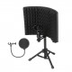 Microphone Isolation Screen with High-Density Absorbing Sponge 3-Panel Foldable Windshield Mini Wind Screen Board Sound Insulation Cover for Recording Studio Sound Absorbing Recording Equipment with Tripod Pop Filter Microphone Stand Microphone Isolation Screen with High-Density Absorbing Sponge 3-Panel Foldable Windshield Mini Wind Screen Board Sound Insulation Cover for Recording Studio Sound Absorbing Recording Equipment with Tripod Pop Filter Microphone Stand