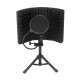 Microphone Isolation Screen with High-Density Absorbing Sponge 3-Panel Foldable Windshield Mini Wind Screen Board Sound Insulation Cover for Recording Studio Sound Absorbing Recording Equipment with Tripod Pop Filter Microphone Stand Microphone Isolation Screen with High-Density Absorbing Sponge 3-Panel Foldable Windshield Mini Wind Screen Board Sound Insulation Cover for Recording Studio Sound Absorbing Recording Equipment with Tripod Pop Filter Microphone Stand