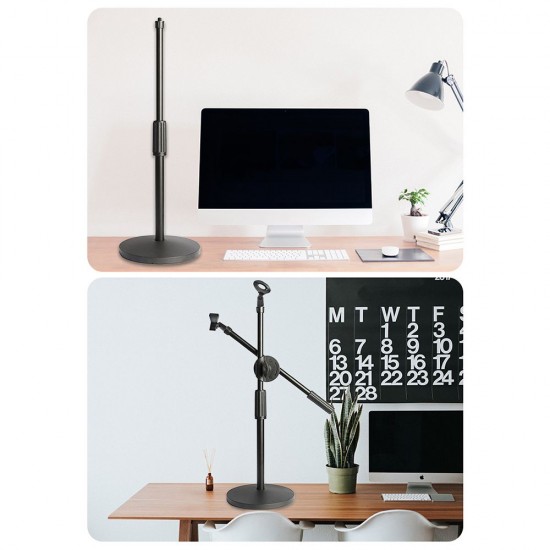 Dual Purpose Desktop Microphone Stand with Anti-slip Metal Base and 2 Mic Clips Adjustable Mic Stand Boom Arm Microphones Desk Bracket for Speech Meeting Live Stream Sing Voice Recording Dual Purpose Desktop Microphone Stand with Anti-slip Metal Base and 2 Mic Clips Adjustable Mic Stand Boom Arm Microphones Desk Bracket for Speech Meeting Live Stream Sing Voice Recording