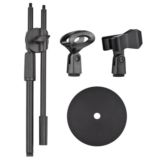 Dual Purpose Desktop Microphone Stand with Anti-slip Metal Base and 2 Mic Clips Adjustable Mic Stand Boom Arm Microphones Desk Bracket for Speech Meeting Live Stream Sing Voice Recording Dual Purpose Desktop Microphone Stand with Anti-slip Metal Base and 2 Mic Clips Adjustable Mic Stand Boom Arm Microphones Desk Bracket for Speech Meeting Live Stream Sing Voice Recording