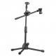 Dual Purpose Microphone Tripod Stand with 2 Mic Clips Adjustable Mic Stand Boom Arm Microphones Desk Floor Bracket for Speech Meeting Live Stream Sing Voice Recording Dual Purpose Microphone Tripod Stand with 2 Mic Clips Adjustable Mic Stand Boom Arm Microphones Desk Floor Bracket for Speech Meeting Live Stream Sing Voice Recording