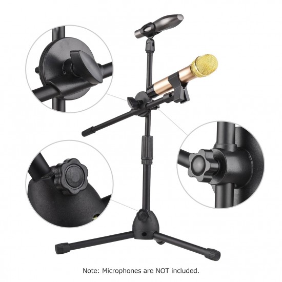 Dual Purpose Microphone Tripod Stand with 2 Mic Clips Adjustable Mic Stand Boom Arm Microphones Desk Floor Bracket for Speech Meeting Live Stream Sing Voice Recording Dual Purpose Microphone Tripod Stand with 2 Mic Clips Adjustable Mic Stand Boom Arm Microphones Desk Floor Bracket for Speech Meeting Live Stream Sing Voice Recording
