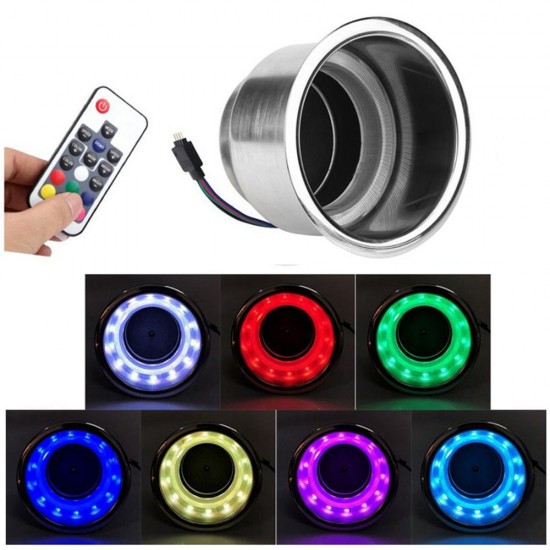 Cup Holder RGB LED Light Drink Cup Holder Remote Control Stainless Steel for Marine Boat Car Truck RV Cup Holder RGB LED Light Drink Cup Holder Remote Control Stainless Steel for Marine Boat Car Truck RV