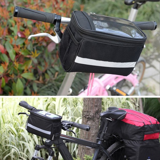Reflective Bicycle Handlebar Basket Insulated Cooler Bag Outdoor Cycling Mountain Bike Front Tube Bag Pack Reflective Bicycle Handlebar Basket Insulated Cooler Bag Outdoor Cycling Mountain Bike Front Tube Bag Pack