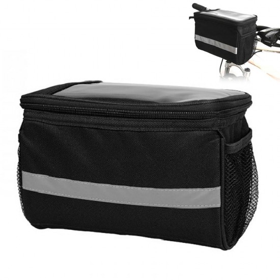 Reflective Bicycle Handlebar Basket Insulated Cooler Bag Outdoor Cycling Mountain Bike Front Tube Bag Pack Reflective Bicycle Handlebar Basket Insulated Cooler Bag Outdoor Cycling Mountain Bike Front Tube Bag Pack