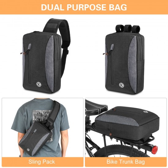 2-in-1 Bicycle Trunk Bag Casual Chest Sling Pack Bag Cycling Bike Rear Rack Carrier Bag Pannier 2-in-1 Bicycle Trunk Bag Casual Chest Sling Pack Bag Cycling Bike Rear Rack Carrier Bag Pannier