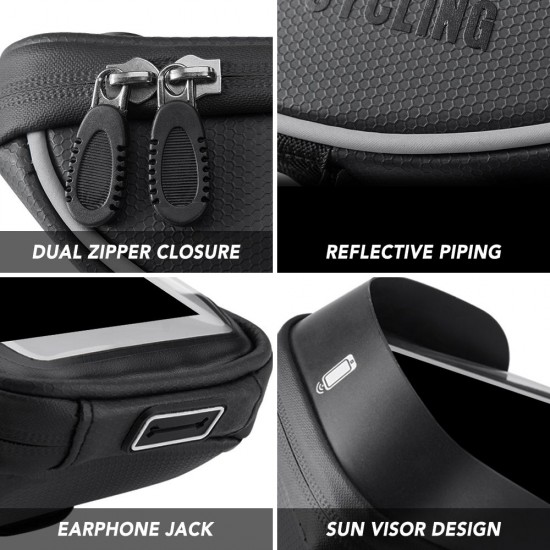 Bicycle Handlebar Phone Mount Bag Waterproof Cycling Front Frame Top Tube Bag Pannier with Touchscreen Phone Holder Case Bike Tool Storage Bag Pack Bicycle Handlebar Phone Mount Bag Waterproof Cycling Front Frame Top Tube Bag Pannier with Touchscreen Phone Holder Case Bike Tool Storage Bag Pack