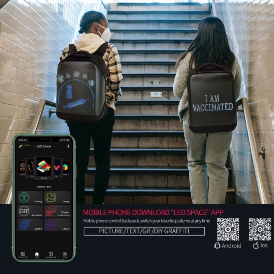 Shoulder Backpack LED Full-Color Screen Travel Laptop Backpack Waterproof Shoulder Bag for Daypack Outdoor Shoulder Backpack LED Full-Color Screen Travel Laptop Backpack Waterproof Shoulder Bag for Daypack Outdoor