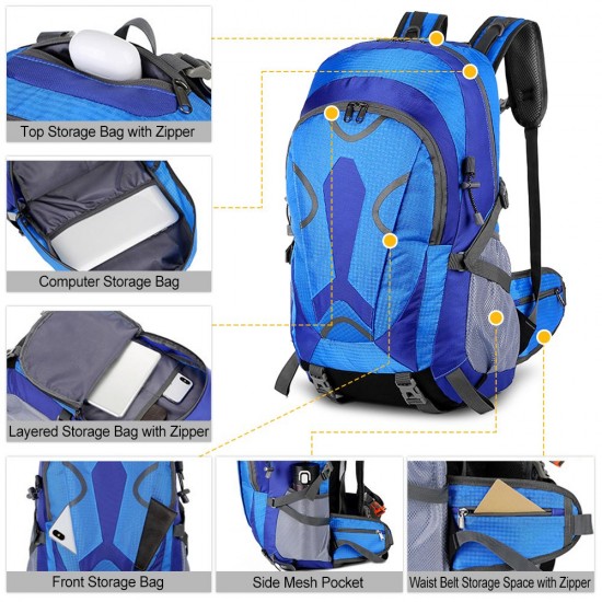 36-55L Large Capacity Storage Backpack Waterproof Shoulders Bag with Rain Cover for Outdoor Camping Hiking Climbing 36-55L Large Capacity Storage Backpack Waterproof Shoulders Bag with Rain Cover for Outdoor Camping Hiking Climbing