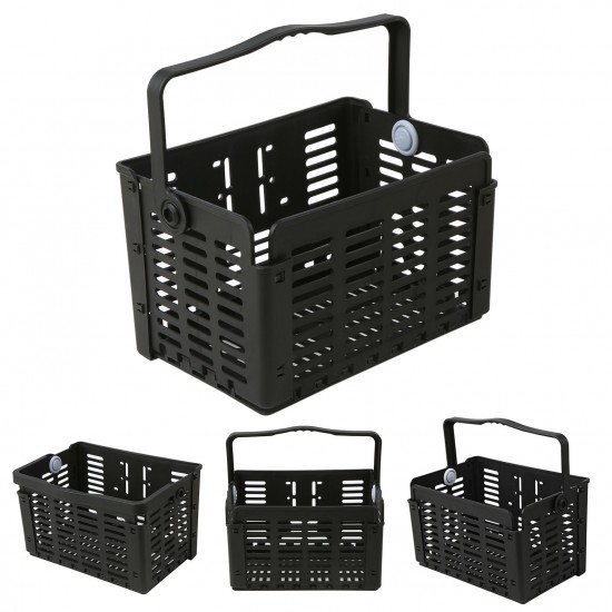 Folding Bike Basket Detachable Plastic Bike Handlebar Front Basket Bicycle Rear Rack Hanging Basket Cycling Cargo Carrier Folding Bike Basket Detachable Plastic Bike Handlebar Front Basket Bicycle Rear Rack Hanging Basket Cycling Cargo Carrier