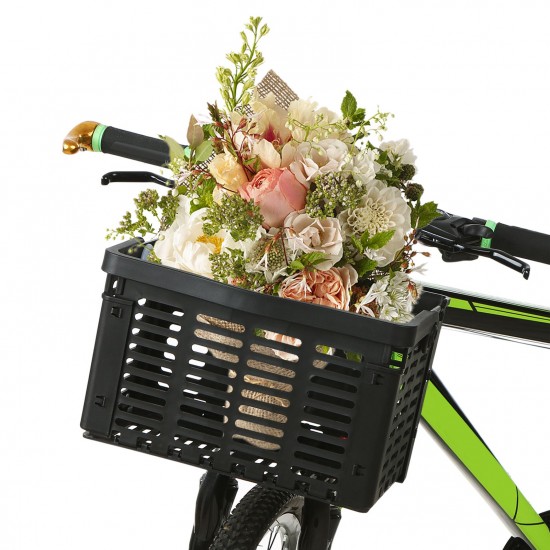 Folding Bike Basket Detachable Plastic Bike Handlebar Front Basket Bicycle Rear Rack Hanging Basket Cycling Cargo Carrier Folding Bike Basket Detachable Plastic Bike Handlebar Front Basket Bicycle Rear Rack Hanging Basket Cycling Cargo Carrier