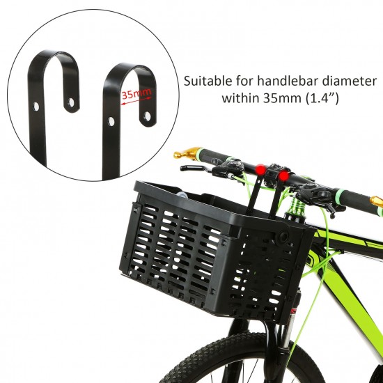 Folding Bike Basket Detachable Plastic Bike Handlebar Front Basket Bicycle Rear Rack Hanging Basket Cycling Cargo Carrier Folding Bike Basket Detachable Plastic Bike Handlebar Front Basket Bicycle Rear Rack Hanging Basket Cycling Cargo Carrier