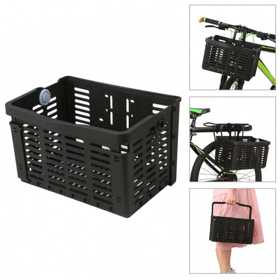 Folding Bike Basket Detachable Plastic Bike Handlebar Front Basket Bicycle Rear Rack Hanging Basket Cycling Cargo Carrier Folding Bike Basket Detachable Plastic Bike Handlebar Front Basket Bicycle Rear Rack Hanging Basket Cycling Cargo Carrier
