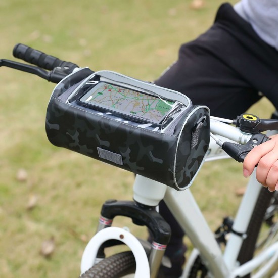 Waterproof Bike Handlebar Bag Bicycle Front Bag Camouflage Touchscreen Phone Holder Bag Pack Shoulder Bag MTB Cycling Storage Bag Pannier Waterproof Bike Handlebar Bag Bicycle Front Bag Camouflage Touchscreen Phone Holder Bag Pack Shoulder Bag MTB Cycling Storage Bag Pannier