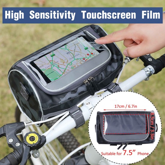 Waterproof Bike Handlebar Bag Bicycle Front Bag Camouflage Touchscreen Phone Holder Bag Pack Shoulder Bag MTB Cycling Storage Bag Pannier Waterproof Bike Handlebar Bag Bicycle Front Bag Camouflage Touchscreen Phone Holder Bag Pack Shoulder Bag MTB Cycling Storage Bag Pannier