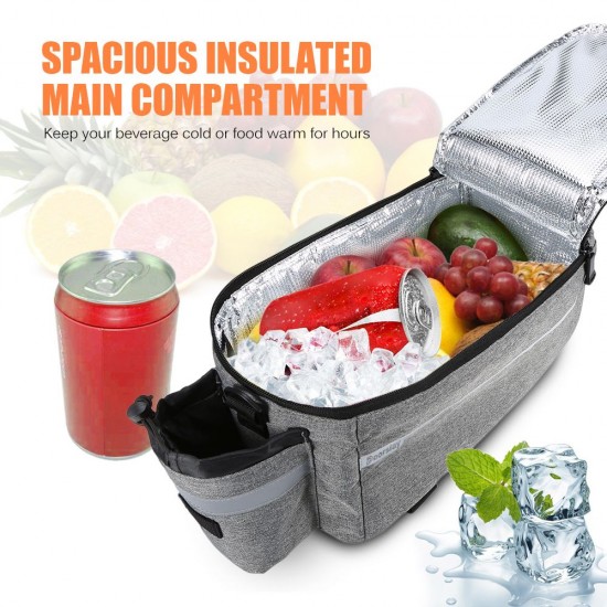 Doorslay Insulated Trunk Cooler Bag Cycling Bicycle Rear Rack Storage Luggage Bag Reflective MTB Bike Pannier Bag Shoulder Bag Doorslay Insulated Trunk Cooler Bag Cycling Bicycle Rear Rack Storage Luggage Bag Reflective MTB Bike Pannier Bag Shoulder Bag