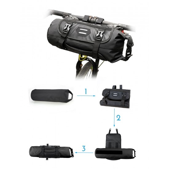 Bike Handlebar Bag Waterproof Adjustable Capacity Bicycle Front Tube Bag with Detachable Cycling Dry Pack (3-7L) Bike Handlebar Bag Waterproof Adjustable Capacity Bicycle Front Tube Bag with Detachable Cycling Dry Pack (3-7L)