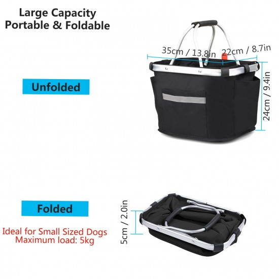 Collapsible Bike Basket Bicycle Handlebar Front Basket Pet Carrier Bag for Shopping Commuting Collapsible Bike Basket Bicycle Handlebar Front Basket Pet Carrier Bag for Shopping Commuting