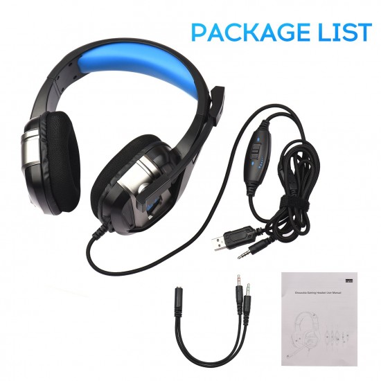 USB Wired Gaming Headset Stereo Surround Sound Headphone with Noise Cancelling Mic 50mm Drivers 3.5mm Volume Control for PC Laptop USB Wired Gaming Headset Stereo Surround Sound Headphone with Noise Cancelling Mic 50mm Drivers 3.5mm Volume Control for PC Laptop