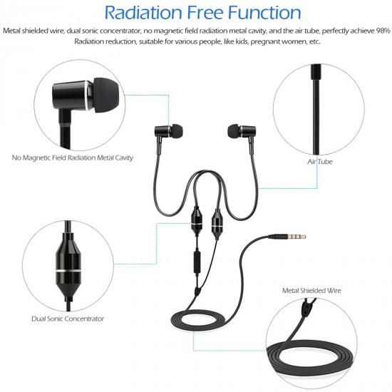 FC12 Stereo Music Headset Air Tube 3.5mm Anti-radiation Earphone In-ear Headphone Radiation Free Noise Reduction Line Control with Mic Black for Smart Phones Desktop Notebook Tablet PC FC12 Stereo Music Headset Air Tube 3.5mm Anti-radiation Earphone In-ear Headphone Radiation Free Noise Reduction Line Control with Mic Black for Smart Phones Desktop Notebook Tablet PC