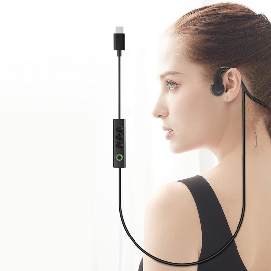 Bone Conduction Headphones Outdoor Sports Headset Waterproof Type-C Wired Earphone Open-Ear for Driving Cycling Running Gym for Smart Phones Tablet PC Notebook Bone Conduction Headphones Outdoor Sports Headset Waterproof Type-C Wired Earphone Open-Ear for Driving Cycling Running Gym for Smart Phones Tablet PC Notebook