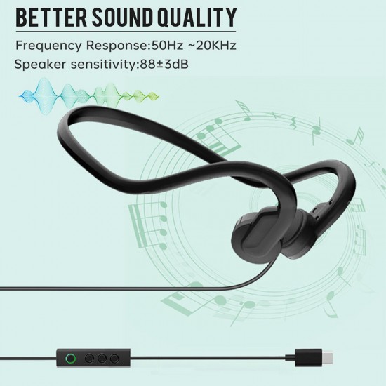 Bone Conduction Headphones Outdoor Sports Headset Waterproof Type-C Wired Earphone Open-Ear for Driving Cycling Running Gym for Smart Phones Tablet PC Notebook Bone Conduction Headphones Outdoor Sports Headset Waterproof Type-C Wired Earphone Open-Ear for Driving Cycling Running Gym for Smart Phones Tablet PC Notebook