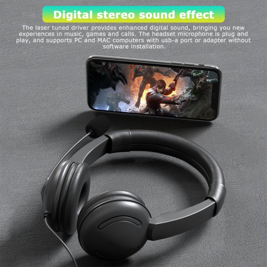 USB Wired Headset with Noise Cancelling Microphone On Ear Computer Headphone Call Center Earphone Volume Control Speaker Mic Mute Adjustable Headband USB Wired Headset with Noise Cancelling Microphone On Ear Computer Headphone Call Center Earphone Volume Control Speaker Mic Mute Adjustable Headband