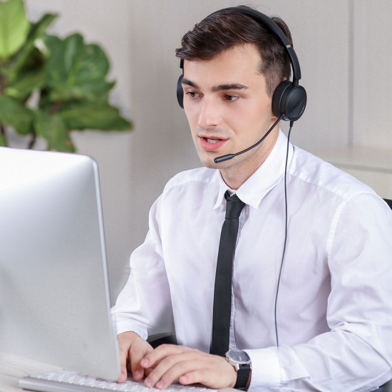 H360 3.5mm/USB Wired Telephone Headset Call Center Earphone with Microphone On Ear Computer Headphone Volume Control Speaker Mic Mute Adjustable Headband H360 3.5mm/USB Wired Telephone Headset Call Center Earphone with Microphone On Ear Computer Headphone Volume Control Speaker Mic Mute Adjustable Headband