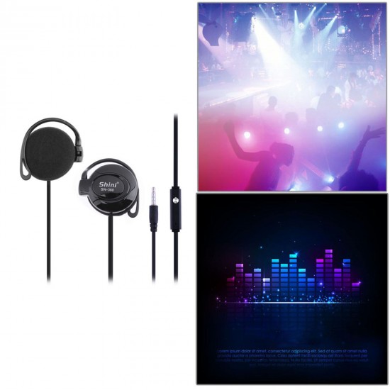 SHINI SN-360 Ear Hook Headsets 3.5mm Wired Stereo Earphone Game Sports Headphone with Mic for Phone Headset SHINI SN-360 Ear Hook Headsets 3.5mm Wired Stereo Earphone Game Sports Headphone with Mic for Phone Headset