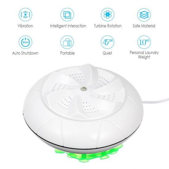 Portable Turbine Washing Machine 1 kg Laundry Quantity Mini Rotating Washer with USB Cable for Travel Home Business Trip Portable Turbine Washing Machine 1 kg Laundry Quantity Mini Rotating Washer with USB Cable for Travel Home Business Trip