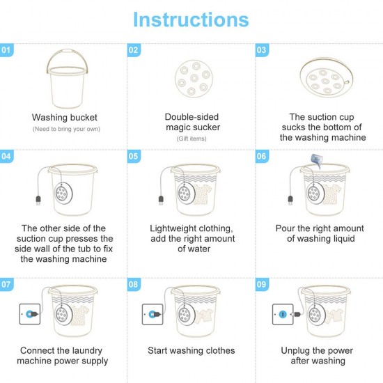 Portable Turbine Washing Machine 1 kg Laundry Quantity Mini Rotating Washer with USB Cable for Travel Home Business Trip Portable Turbine Washing Machine 1 kg Laundry Quantity Mini Rotating Washer with USB Cable for Travel Home Business Trip
