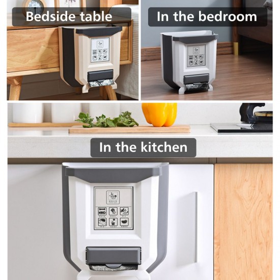 Hanging Kitchen Trash Can Collapsible Mini Hanging Garbage Can for Cabinet Foldable Waste Bin for Car Bedroom Bathroom Hanging Kitchen Trash Can Collapsible Mini Hanging Garbage Can for Cabinet Foldable Waste Bin for Car Bedroom Bathroom