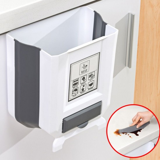 Hanging Kitchen Trash Can Collapsible Mini Hanging Garbage Can for Cabinet Foldable Waste Bin for Car Bedroom Bathroom Hanging Kitchen Trash Can Collapsible Mini Hanging Garbage Can for Cabinet Foldable Waste Bin for Car Bedroom Bathroom