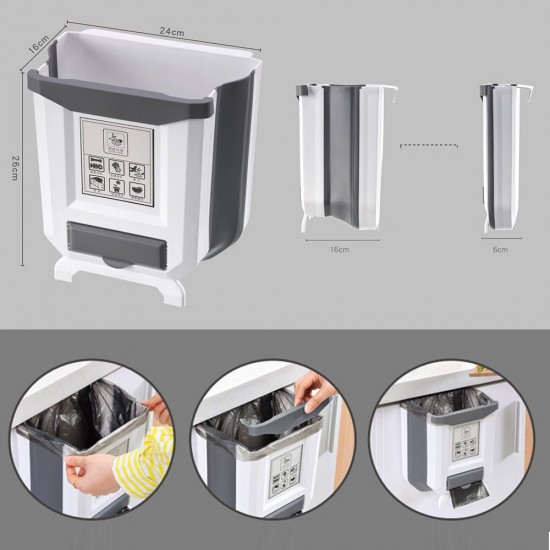Hanging Kitchen Trash Can Collapsible Mini Hanging Garbage Can for Cabinet Foldable Waste Bin for Car Bedroom Bathroom Hanging Kitchen Trash Can Collapsible Mini Hanging Garbage Can for Cabinet Foldable Waste Bin for Car Bedroom Bathroom