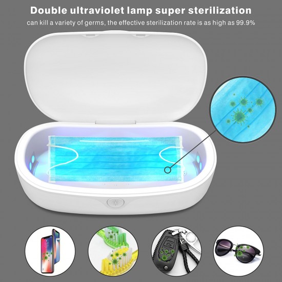 3-in-1 UV Disinfection Box QC3.0 Wireless Fast Charger Aromatherapy Portable UV Lamp Ultraviolet Sterilizer Cleaner for Face Cover Phone Jewelry Sock 3-in-1 UV Disinfection Box QC3.0 Wireless Fast Charger Aromatherapy Portable UV Lamp Ultraviolet Sterilizer Cleaner for Face Cover Phone Jewelry Sock